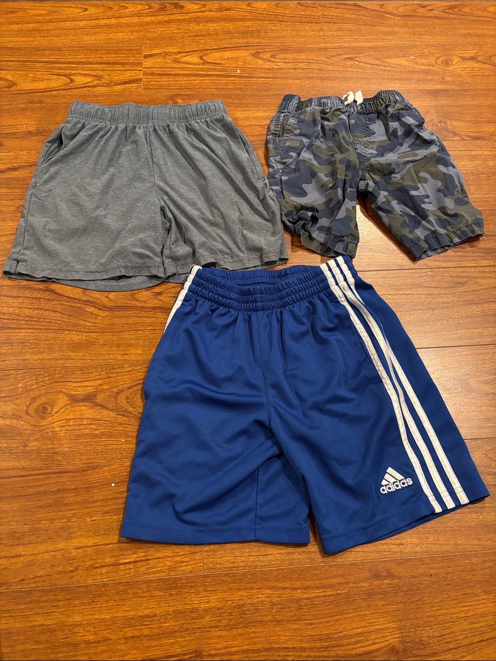 adidas Blue Athletic Shorts with White Stripe Accent